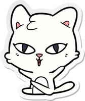 sticker of a cartoon cat vector