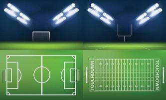 Arena stadium scene banner set, realistic style vector