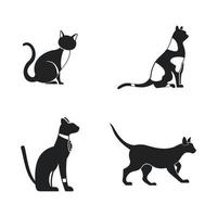 Cat icon set, simple style vector