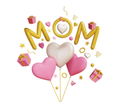 3d mother's day love ballon png