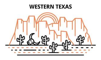 Western Texas banner, outline style