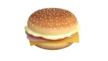 3d rendering of delicious  burger and hot dog photo