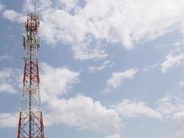 Telephone towers used to broadcast signals at dusk. photo