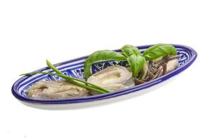 Herring fillet on white photo