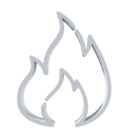 Icono 3d fuego png transparente.