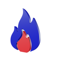 3D Icon Fire PNG Transparent.