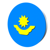 Kazakhstan flag 3d icon PNG transparent
