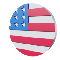 United States flag 3d icon PNG transparent