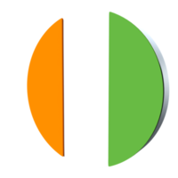 drapeau de la côte d'ivoire icône 3d png transparent