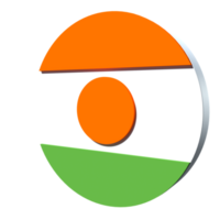 drapeau nigérien icône 3d png transparent