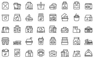 Take away food and drinks icon, outline style vector