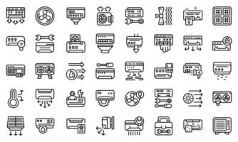 icono de reparación de aire acondicionado, estilo de esquema vector