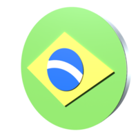 Brasilien flagga 3d ikon png transparent