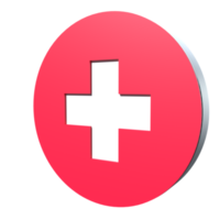 zwitserland vlag 3d pictogram png transparant