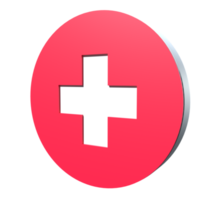 schweiz flagga 3d ikon png transparent