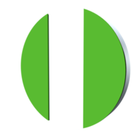 bandeira da nigéria ícone 3d png transparente
