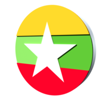 myanmar vlag 3d pictogram png transparant