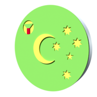 Cocos Island flag 3d icon PNG transparent