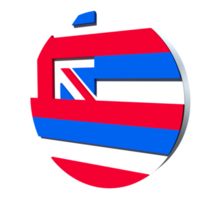 Hawaii flag 3d icon PNG transparent