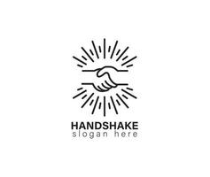 Handshake logo design Deal sign vector