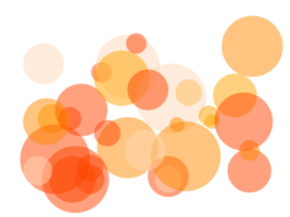 Abstract orange circles overlay with transparent PNG background