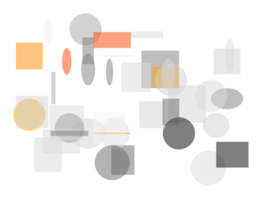 Abstract orange grey circle and ellipses squares and rectangles