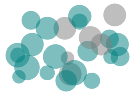superposición de círculos grises verdes abstractos con fondo transparente png