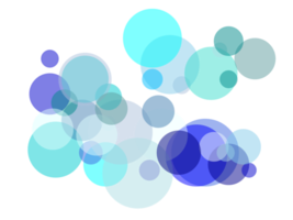 superposición de círculos azules abstractos con fondo png transparente