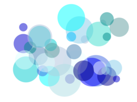 Abstract blue circles overlay with transparent PNG background