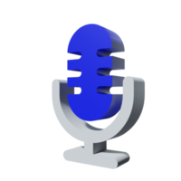 3D Icon Microphone PNG Transparent.