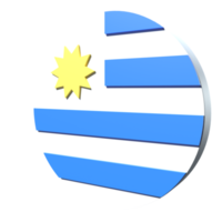 uruguay bandera 3d icono png transparente