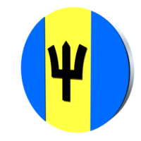 vlag van barbados 3d pictogram png transparant