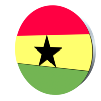 Ghana flag 3d icon PNG transparent