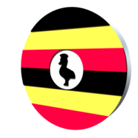 bandiera dell'uganda 3d icona png trasparente