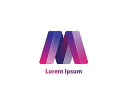 Vector abstract letter M logo design concept