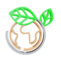 3D Icon Save earth PNG Transparent.