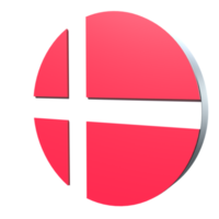 Denmark flag 3d icon PNG transparent