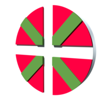 drapeau pays basque icône 3d png transparent