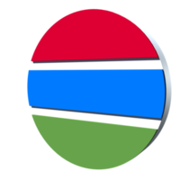 Gambia-Flagge 3D-Symbol png transparent