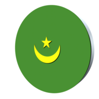 Mauritania flag 3d icon PNG transparent