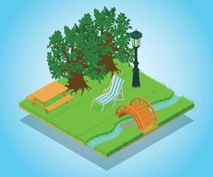Picturesque place concept banner, isometric style vector