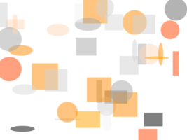 círculo gris naranja abstracto y elipses cuadrados y rectángulos png