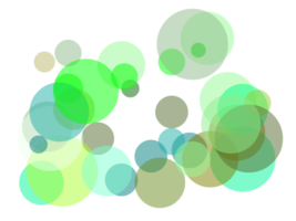 superposición de círculos verdes abstractos con fondo png transparente