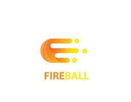 Fire ball logo, Letter e design vector