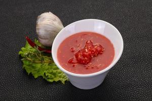 Spicy tomato and garlic sauce photo