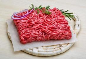 Raw beef minced meat photo