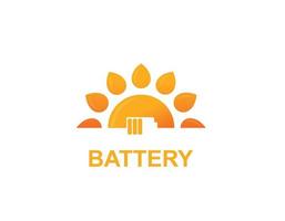 logotipo de sol de energía de batería vector