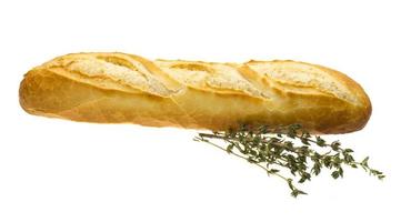 Freshly baked bread and thyme photo