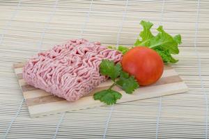 Raw minced pork meat photo