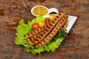 Grilled pork sausages photo